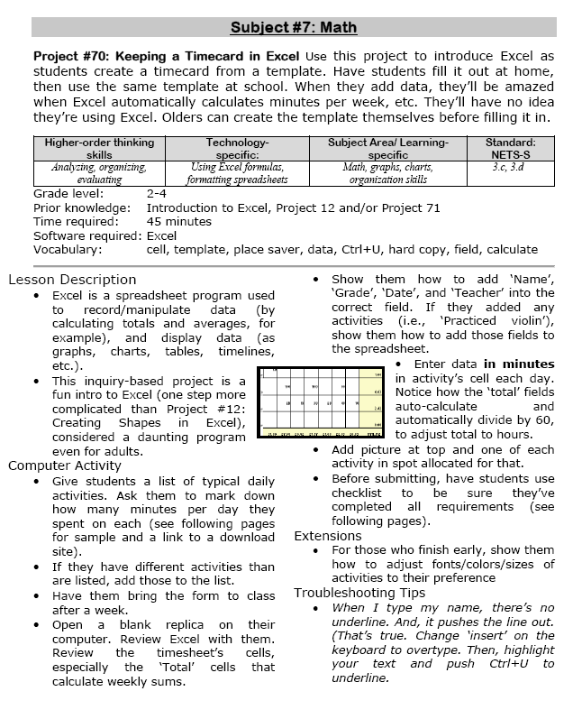 2Nd Grade Lesson Plan Template