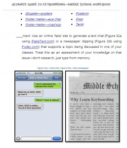 keyboarding assignments for middle school